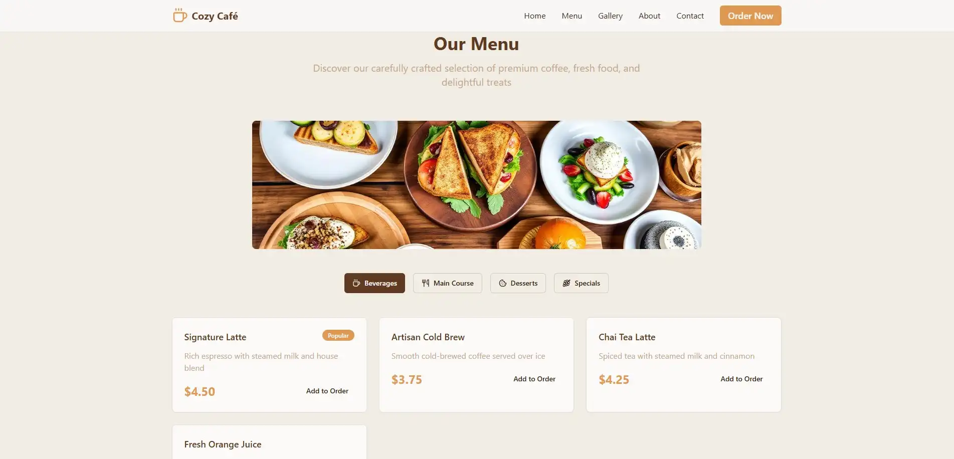 CozyCafe Branding & Web Platform highlight 1
